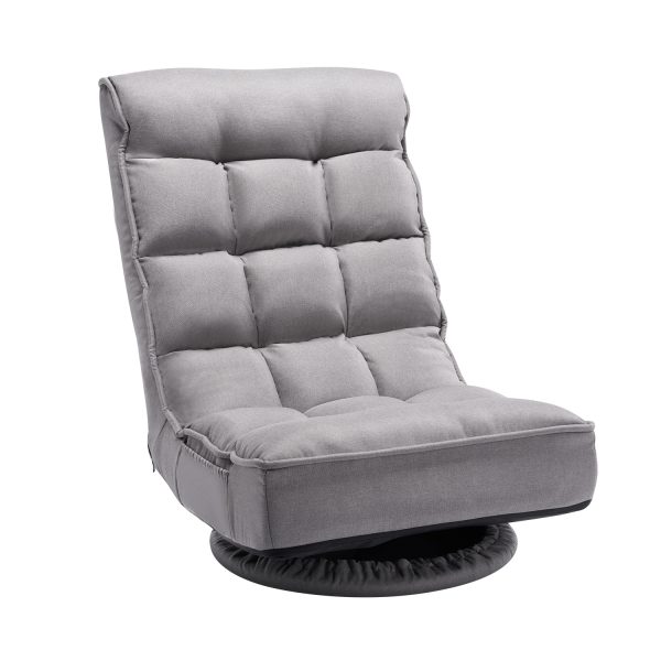 local-goods-image-2079f62283-4606fb82-a7a4-4ec3-b21b-59574528233f_1500x1500.jpeg.format VEVOR Swivel Floor Gaming Chair, 360-Degree Rotating Floor Chair with 4 Adjustable Position Folding Backrest and Lumbar Support, Folding Video Reclining Sofa for Watching TV Reading Playing Game, Gray No armrests/with handrails