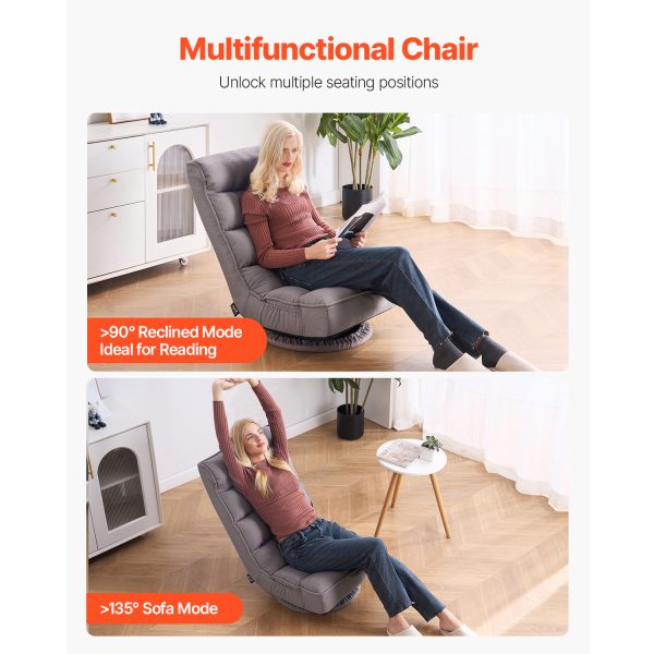 local-goods-image-2079f62283-4809ecb7-213e-4918-ba7d-d91dd606aff3_1500x1500.jpeg.format VEVOR Swivel Floor Gaming Chair, 360-Degree Rotating Floor Chair with 4 Adjustable Position Folding Backrest and Lumbar Support, Folding Video Reclining Sofa for Watching TV Reading Playing Game, Gray No armrests/with handrails