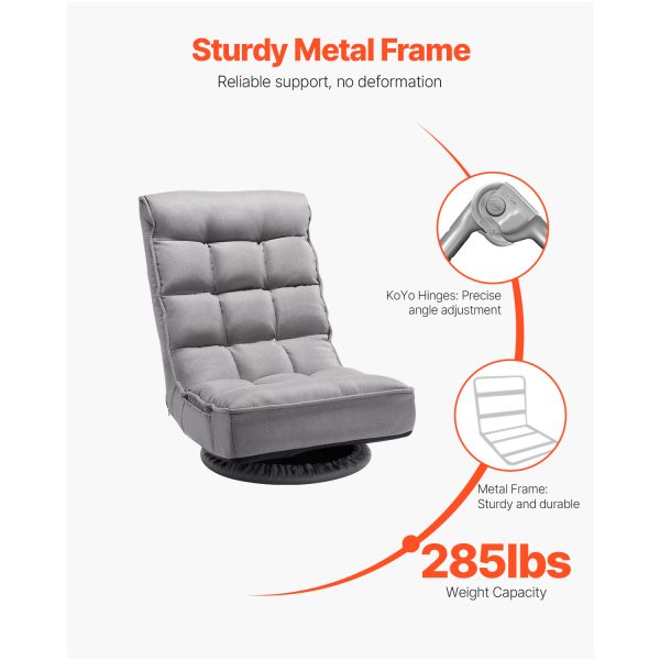 local-goods-image-2079f62283-553a3743-5277-4385-8c1b-14058df85994_1500x1500.jpeg.format VEVOR Swivel Floor Gaming Chair, 360-Degree Rotating Floor Chair with 4 Adjustable Position Folding Backrest and Lumbar Support, Folding Video Reclining Sofa for Watching TV Reading Playing Game, Gray No armrests/with handrails