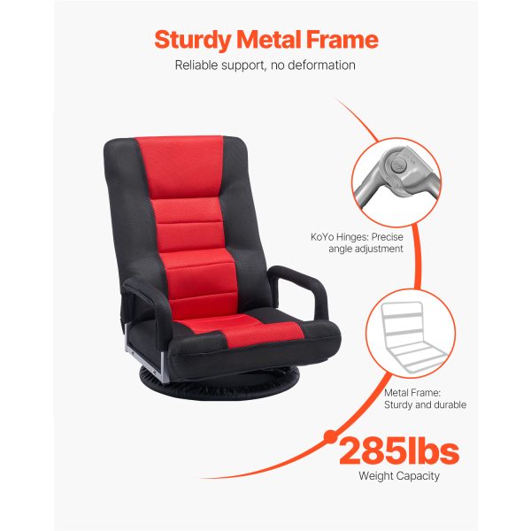 local-goods-image-2079f62283-a2df7965-2355-42e6-958e-4532ca11839b_1500x1500.jpeg.format VEVOR Swivel Floor Gaming Chair, 360-Degree Rotating Floor Chair with 4 Adjustable Position Folding Backrest and Lumbar Support, Folding Video Reclining Sofa for Watching TV Reading Playing Game, Gray No armrests/with handrails