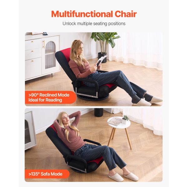 local-goods-image-2079f62283-dcec10e5-01a8-4cae-82c3-c9f07aec97e5_1500x1500.jpeg.format VEVOR Swivel Floor Gaming Chair, 360-Degree Rotating Floor Chair with 4 Adjustable Position Folding Backrest and Lumbar Support, Folding Video Reclining Sofa for Watching TV Reading Playing Game, Gray No armrests/with handrails