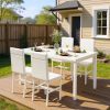 Modern Patio Dining Set for 4, 5-Piece Dining Table Set with 4 Chairs & Faux Marble Table for Small Space, Kitchen Dining Table Set with MDF Broad & Metal Frame for Patio, Dining Room, Kitchen