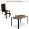 Modern Patio Dining Set for 4, 5-Piece Dining Table Set with 4 Chairs & Faux Marble Table for Small Space, Kitchen Dining Table Set with MDF Broad & Metal Frame for Patio, Dining Room, Kitchen