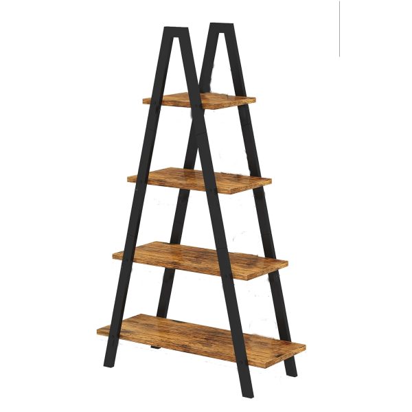 local-goods-image-2079f62f21-6faef208-ef72-4bbe-9966-8f5e965c8eaa_1600x1600.jpeg.format 4-Tier Industrial Bookshelf with Metal Frame, Shelving, Flower Stand, Triangular Shape, Home Office and Living Room