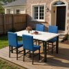 Modern Patio Dining Set for 4, 5-Piece Dining Table Set with 4 Chairs & Faux Marble Table for Small Space, Kitchen Dining Table Set with MDF Broad & Metal Frame for Patio, Dining Room, Kitchen