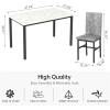 Modern Patio Dining Set for 4, 5-Piece Dining Table Set with 4 Chairs & Faux Marble Table for Small Space, Kitchen Dining Table Set with MDF Broad & Metal Frame for Patio, Dining Room, Kitchen