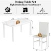 Modern Patio Dining Set for 4, 5-Piece Dining Table Set with 4 Chairs & Faux Marble Table for Small Space, Kitchen Dining Table Set with MDF Broad & Metal Frame for Patio, Dining Room, Kitchen