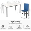 Modern Patio Dining Set for 4, 5-Piece Dining Table Set with 4 Chairs & Faux Marble Table for Small Space, Kitchen Dining Table Set with MDF Broad & Metal Frame for Patio, Dining Room, Kitchen