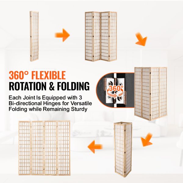 local-goods-image-2079f64092-9069bf68-60e3-4fe3-929b-e5ed0f0f54c4_1600x1600.jpeg.format VEVOR Room Divider, 4 Panel / 6 Panel Japanese Room Divider, Folding Privacy Screen Indoor, Portable Partition Dividers and Decoration Screens, for Room Separation, Home, Office, Restaurant & Bedroom (Natural / Black)