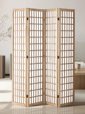 VEVOR Room Divider, 4 Panel / 6 Panel Japanese Room Divider, Folding Privacy Screen Indoor, Portable Partition Dividers and Decoration Screens, for Room Separation, Home, Office, Restaurant & Bedroom (Natural / Black)