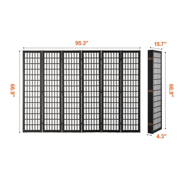 local-goods-image-2079f64092-c240ac5c-9e0d-40f8-9660-cbd16105e79e_1600x1600.jpeg.format VEVOR Room Divider, 4 Panel / 6 Panel Japanese Room Divider, Folding Privacy Screen Indoor, Portable Partition Dividers and Decoration Screens, for Room Separation, Home, Office, Restaurant & Bedroom (Natural / Black)