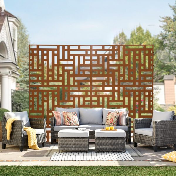 local-goods-image-2079f65b4a-04b3b07c-2f5c-4a64-ae98-36e3ab44c6b2_1600x1600.jpeg.format Metal Privacy Screen 36" x 72"/46" x 76" Outdoor Privacy Screens & Panels for Patio Brown