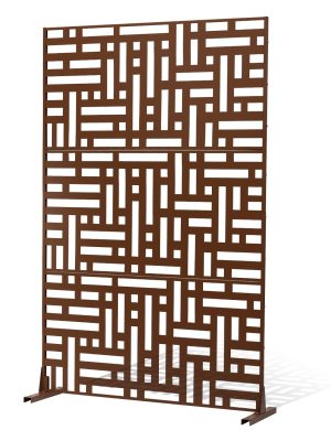 Metal Privacy Screen 36" x 72"/46" x 76" Outdoor Privacy Screens & Panels for Patio Brown