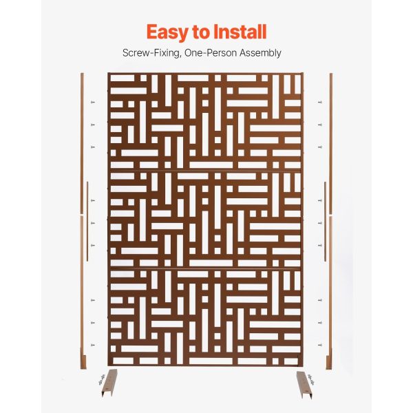 local-goods-image-2079f65b4a-0fd59210-b60d-45bc-a454-2ba774666a5c_1500x1500.jpeg.format Metal Privacy Screen 36" x 72"/46" x 76" Outdoor Privacy Screens & Panels for Patio Brown