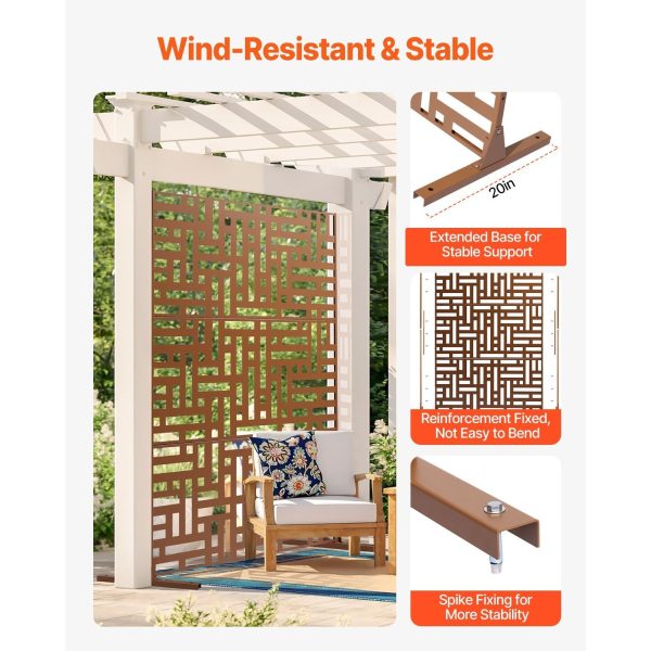 local-goods-image-2079f65b4a-226517d8-604a-4310-9142-969dd20222ad_1500x1500.jpeg.format Metal Privacy Screen 36" x 72"/46" x 76" Outdoor Privacy Screens & Panels for Patio Brown