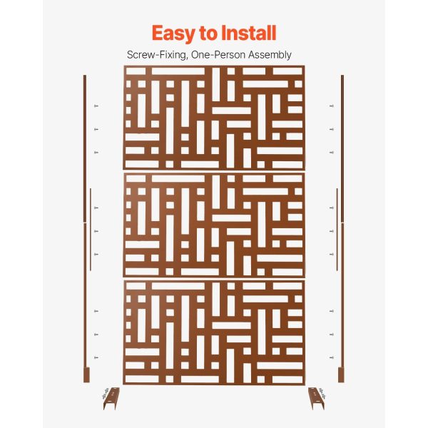 local-goods-image-2079f65b4a-2f11d2fd-b601-4eeb-a109-4ab954a5a062_1500x1500.jpeg.format Metal Privacy Screen 36" x 72"/46" x 76" Outdoor Privacy Screens & Panels for Patio Brown