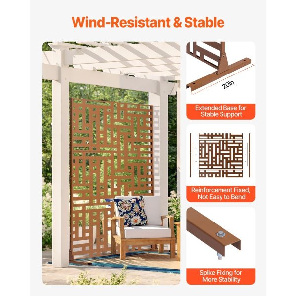 local-goods-image-2079f65b4a-3ce75f6d-a325-4c2a-b065-f97e334a9af5_1500x1500.jpeg.format Metal Privacy Screen 36" x 72"/46" x 76" Outdoor Privacy Screens & Panels for Patio Brown