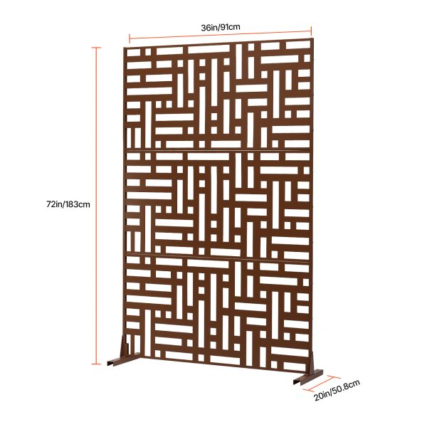 local-goods-image-2079f65b4a-52576d57-3776-44ee-b73c-6c71d488f29a_1600x1600.jpeg.format Metal Privacy Screen 36" x 72"/46" x 76" Outdoor Privacy Screens & Panels for Patio Brown