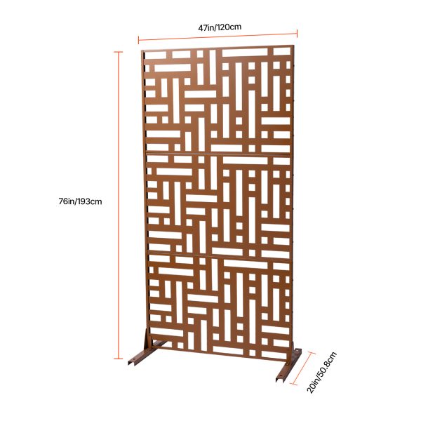 local-goods-image-2079f65b4a-8e0bf9f8-9724-40ed-9e4c-1607be41aa20_1600x1600.jpeg.format Metal Privacy Screen 36" x 72"/46" x 76" Outdoor Privacy Screens & Panels for Patio Brown