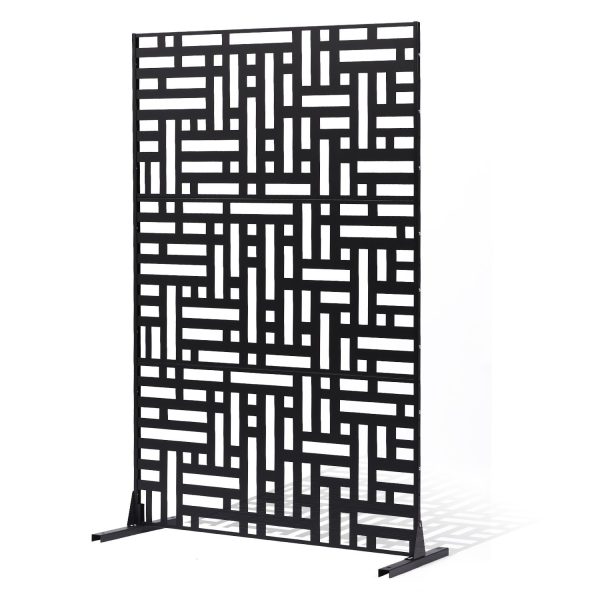VEVOR Metal Privacy Screen 47" x 72/76" Outdoor Privacy Screens & Panels Black