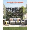 VEVOR Metal Privacy Screen 47" x 72/76" Outdoor Privacy Screens & Panels Black
