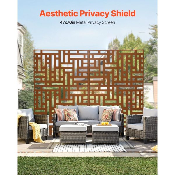 local-goods-image-2079f65b4a-fc0eb6b9-43bc-4ded-9c65-50fab7f522d8_1500x1500.jpeg.format Metal Privacy Screen 36" x 72"/46" x 76" Outdoor Privacy Screens & Panels for Patio Brown