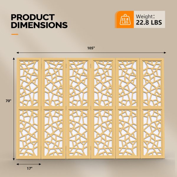 local-goods-image-20a3d4c00b-01cd0fc5-3e0f-44b8-ae15-95fdb560b560_1600x1600.jpeg.format VINGLI 70'' H Room Divider, Non-woven Fabric Privacy Screen, Indoor Partition Wall Dividers, Freestanding Hinged Space Separator with Modern Unique Pattern