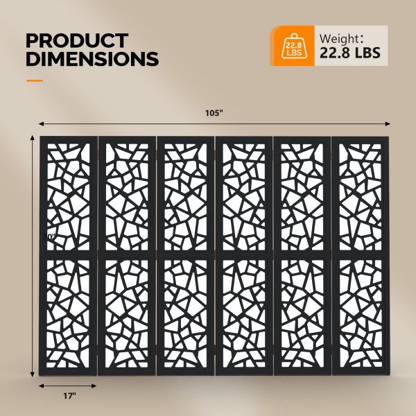 local-goods-image-20a3d4c00b-2070b885-48c5-4396-98d7-7e03d1d6fee2_1600x1600.jpeg.format VINGLI 70'' H Room Divider, Non-woven Fabric Privacy Screen, Indoor Partition Wall Dividers, Freestanding Hinged Space Separator with Modern Unique Pattern