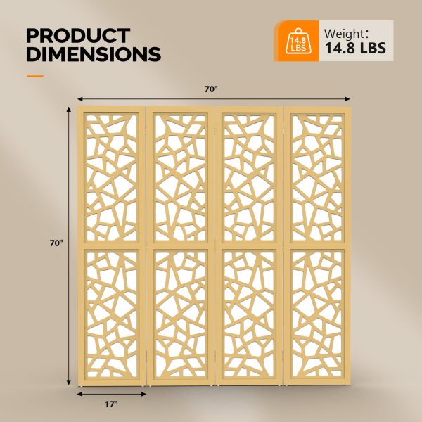 local-goods-image-20a3d4c00b-8cd89901-dbdf-43a8-b460-388c26ac0685_1600x1600.jpeg.format VINGLI 70'' H Room Divider, Non-woven Fabric Privacy Screen, Indoor Partition Wall Dividers, Freestanding Hinged Space Separator with Modern Unique Pattern