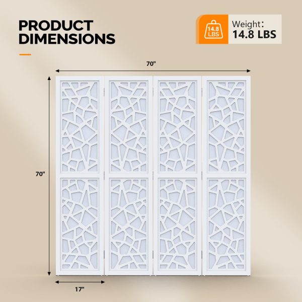 local-goods-image-20a3d4c00b-ce3b85e4-3ee1-4d40-b0e3-f9a54dd718e1_1600x1600.jpeg.format VINGLI 70'' H Room Divider, Non-woven Fabric Privacy Screen, Indoor Partition Wall Dividers, Freestanding Hinged Space Separator with Modern Unique Pattern