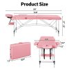 local-goods-image-20add702fa-76a66aa0-77c7-4451-aa57-b94d0284e7e5_1000x1000.jpeg.format Costoffs 24/28 inch Portable Massage Table, Foldable Design, Aluminum Alloy, Adjustable Height, Multi-functional Spa Bed with Face Cradle, Armrests, Hand Pallet for Eyelash Extensions, Tattoo & Spa Use, Black/Pink