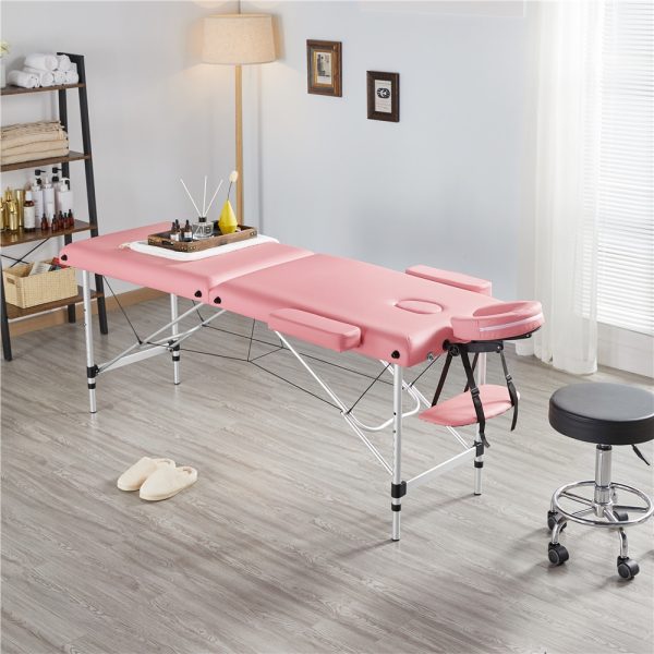 local-goods-image-20add702fa-8ec328c2-51ff-4828-8e42-4326cab5cbba_1000x1000.jpeg.format Costoffs 24/28 inch Portable Massage Table, Foldable Design, Aluminum Alloy, Adjustable Height, Multi-functional Spa Bed with Face Cradle, Armrests, Hand Pallet for Eyelash Extensions, Tattoo & Spa Use, Black/Pink