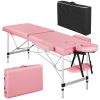 local-goods-image-20add702fa-adf600ea-e08a-479f-a4d3-3a57b99f883c_1000x1000.jpeg.format Costoffs 24/28 inch Portable Massage Table, Foldable Design, Aluminum Alloy, Adjustable Height, Multi-functional Spa Bed with Face Cradle, Armrests, Hand Pallet for Eyelash Extensions, Tattoo & Spa Use, Black/Pink