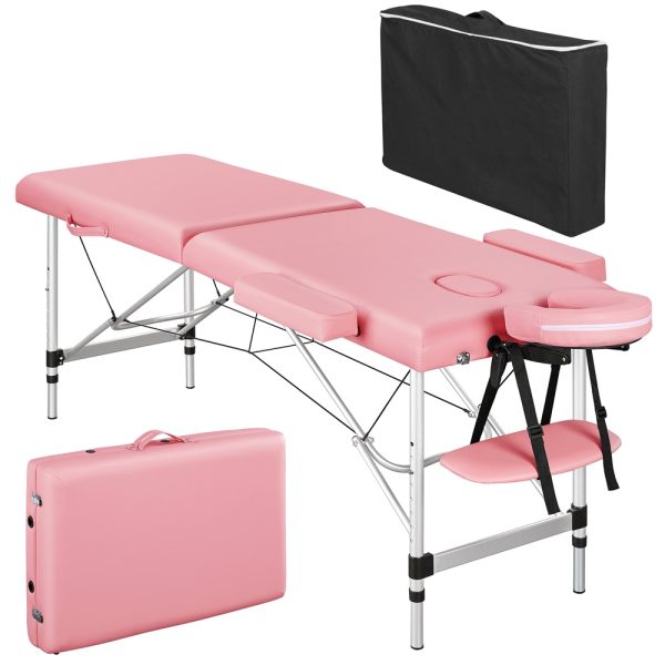 local-goods-image-20add702fa-adf600ea-e08a-479f-a4d3-3a57b99f883c_1000x1000.jpeg.format Costoffs 24/28 inch Portable Massage Table, Foldable Design, Aluminum Alloy, Adjustable Height, Multi-functional Spa Bed with Face Cradle, Armrests, Hand Pallet for Eyelash Extensions, Tattoo & Spa Use, Black/Pink