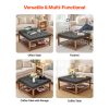 VEVOR Large Round/Square Ottoman Coffee Table 31.9 Inch Upholstered Tufted Linen/Dark gray Ottoman