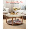VEVOR Large Round/Square Ottoman Coffee Table 31.9 Inch Upholstered Tufted Linen/Dark gray Ottoman
