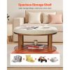 VEVOR Large Round/Square Ottoman Coffee Table 31.9 Inch Upholstered Tufted Linen/Dark gray Ottoman