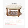VEVOR Large Round/Square Ottoman Coffee Table 31.9 Inch Upholstered Tufted Linen/Dark gray Ottoman