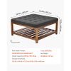 VEVOR Large Round/Square Ottoman Coffee Table 31.9 Inch Upholstered Tufted Linen/Dark gray Ottoman
