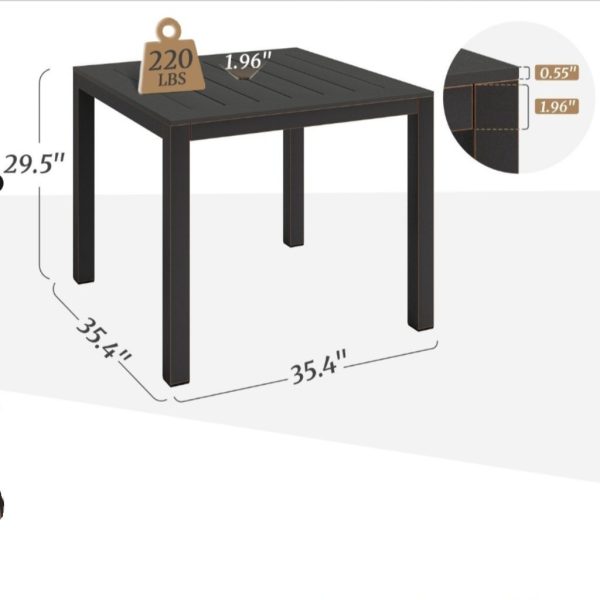 local-goods-image-21137b226c8-f90fb159-0692-40de-9667-04f24c9f0e36_1024x1024.jpeg.format 1pc Patio Dining Table, Patio Furniture HDPS All-Weather Material Outdoor Dining Coffee Table with Umbrella Hole