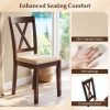 local-goods-image-21137b22fe8-507a7c32-7fca-4d99-8155-4224d3e947eb COSTWAY Wooden Dining Chairs Set of 4, Fabric Upholstered Kitchen Chairs with Rubber Wood Frame, Curved Backrest & Padded Wide Seat, Modern Armless Side Chairs for Dining Room, Living Room and Restaurant