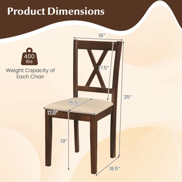 local-goods-image-21137b22fe8-5f805dbf-d3ad-4d1b-8090-a7346d5aa78e COSTWAY Wooden Dining Chairs Set of 4, Fabric Upholstered Kitchen Chairs with Rubber Wood Frame, Curved Backrest & Padded Wide Seat, Modern Armless Side Chairs for Dining Room, Living Room and Restaurant