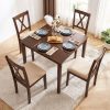 local-goods-image-21137b22fe8-c69d9322-2047-49fb-a442-e1df88caa473 COSTWAY Wooden Dining Chairs Set of 4, Fabric Upholstered Kitchen Chairs with Rubber Wood Frame, Curved Backrest & Padded Wide Seat, Modern Armless Side Chairs for Dining Room, Living Room and Restaurant