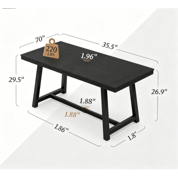 local-goods-image-21137b232c2-87701994-ed07-4ada-9b1a-5ddbb2e38e11_796x796 1pc Patio Dining Table, Patio Furniture HDPS All-Weather Material Outdoor Dining Coffee Table with Umbrella Hole