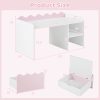 local-goods-image-21137b243de-49d01a4a-9910-423b-b030-42e5f9d197af COSTWAY Scalloped Kids Bookshelf and Toy Storage Organizer, Wooden Toddler Book Rack with Movable Drawer, Flip-up Top & 4 Universal Wheels, Anti-toppling Kit, Indoor Children Furniture for Playroom, Bedroom