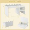 local-goods-image-21137b243de-d3fc2672-8b35-4aac-8742-bc5c54945adb COSTWAY Scalloped Kids Bookshelf and Toy Storage Organizer, Wooden Toddler Book Rack with Movable Drawer, Flip-up Top & 4 Universal Wheels, Anti-toppling Kit, Indoor Children Furniture for Playroom, Bedroom