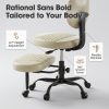 Cross Legged Office Chair with Wheels, Adjustable Height Ergonomic Kneeling Desk Chairs, Meditation Chair With 360°Rotating Footrest, Lumbar Support, for Meditation Yoga, Home Office