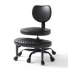 Cross Legged Office Chair with Wheels, Adjustable Height Ergonomic Kneeling Desk Chairs, Meditation Chair With 360°Rotating Footrest, Lumbar Support, for Meditation Yoga, Home Office