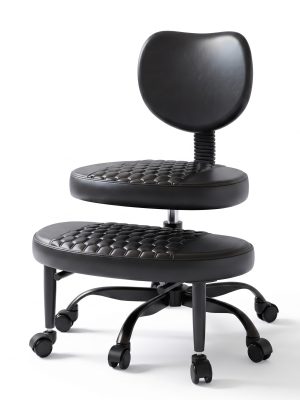 Cross Legged Office Chair with Wheels, Adjustable Height Ergonomic Kneeling Desk Chairs, Meditation Chair With 360°Rotating Footrest, Lumbar Support, for Meditation Yoga, Home Office