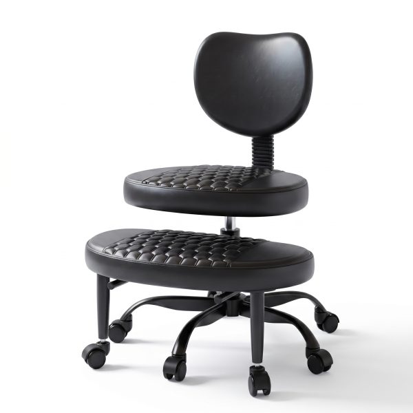 Cross Legged Office Chair with Wheels, Adjustable Height Ergonomic Kneeling Desk Chairs, Meditation Chair With 360°Rotating Footrest, Lumbar Support, for Meditation Yoga, Home Office